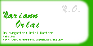 mariann orlai business card